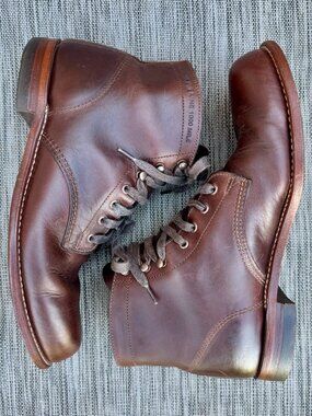 Wolverine 1000 Mile Plain-Toe Original Boots Mens Sz 10.5D Brown Leather